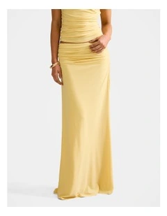 Mimi Flute Maxi Skirt in Yellow
