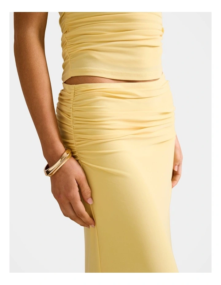 Mimi Flute Maxi Skirt in Yellow image 4