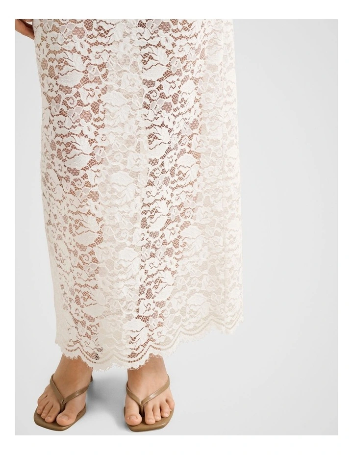 Lilly Lace Column Skirt in White image 4