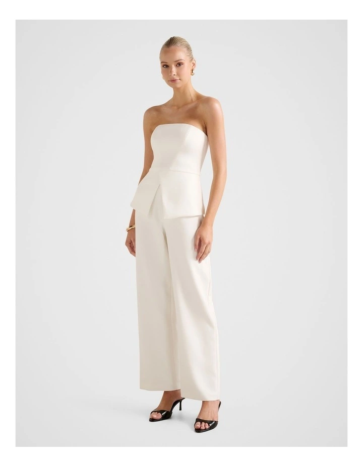 Raye Strapless Jumpsuit in White image 3