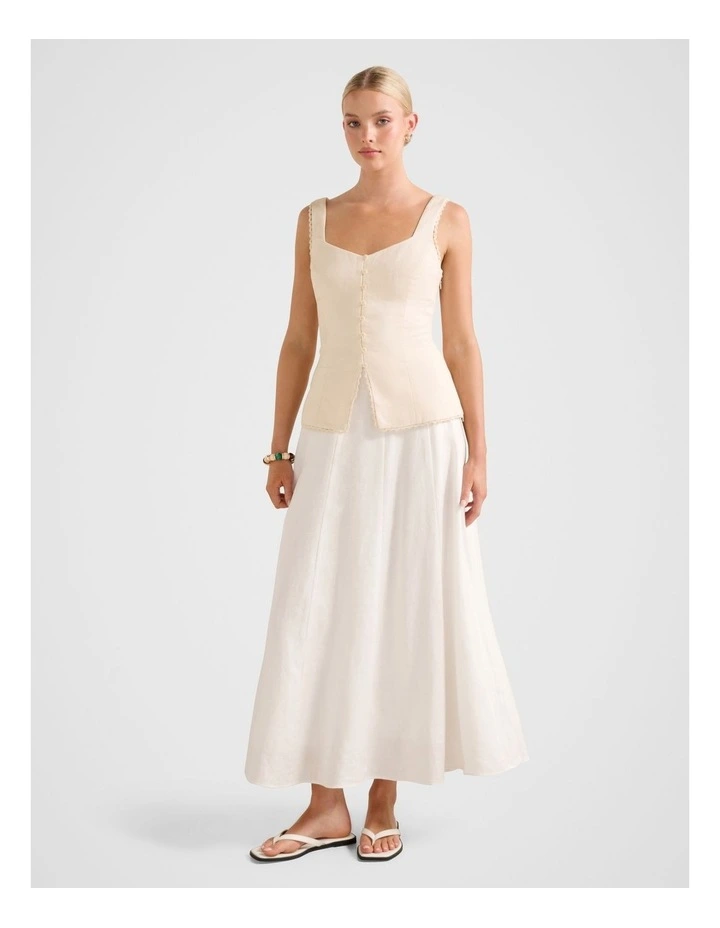 Cinzia Trim Detail Top in Cream image 5