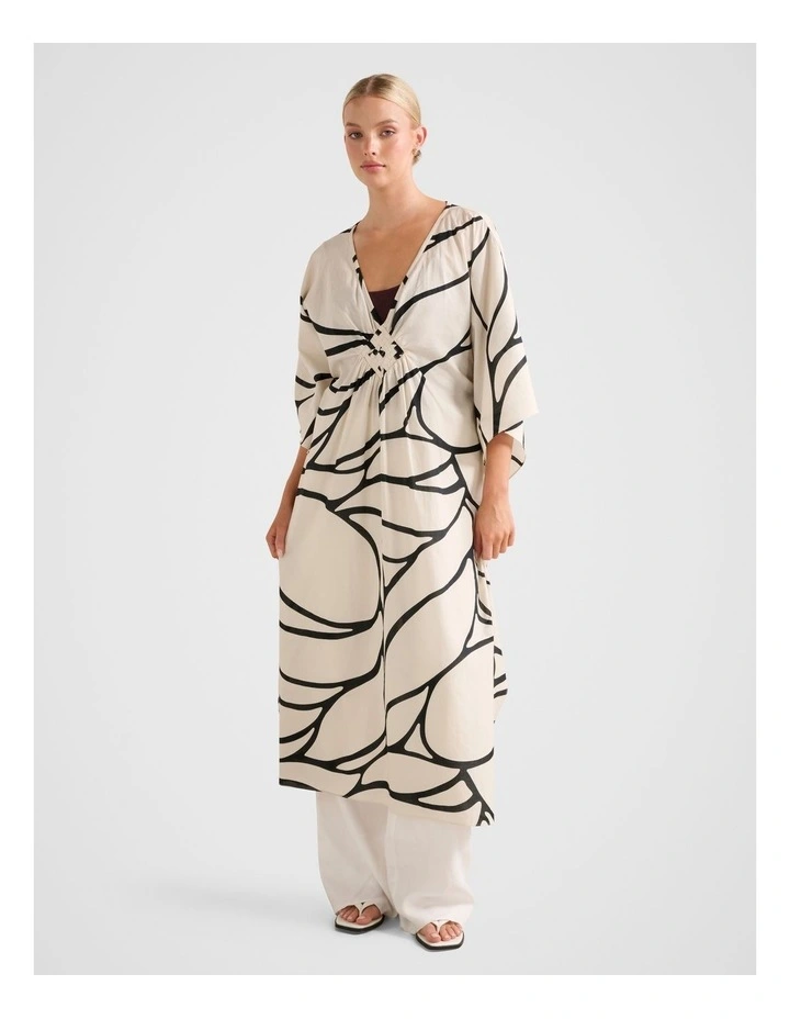 Tyla Summer Kaftan in Cream image 1