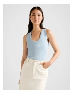 Harley Scoop Neck Tank Top in Blue