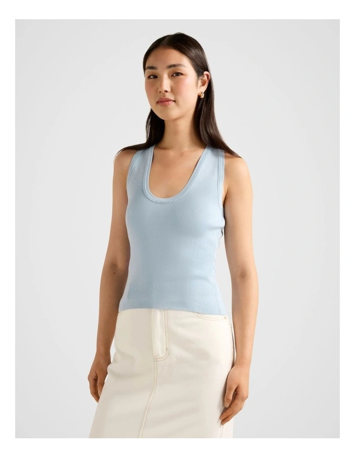 Harley Scoop Neck Tank Top in Blue image 3