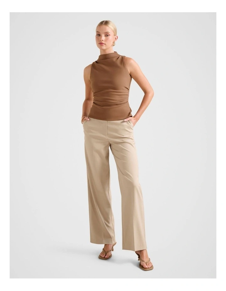 Lucette High Neck Top in Brown image 5