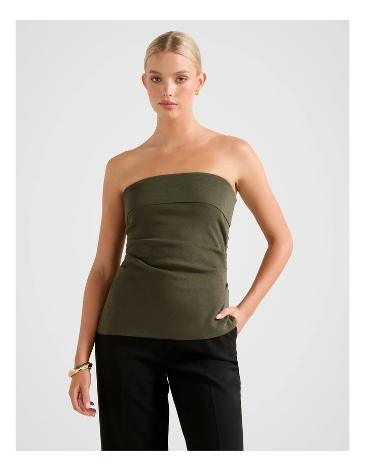 Sofia Asymmetrical Knitted Top in Green image 1