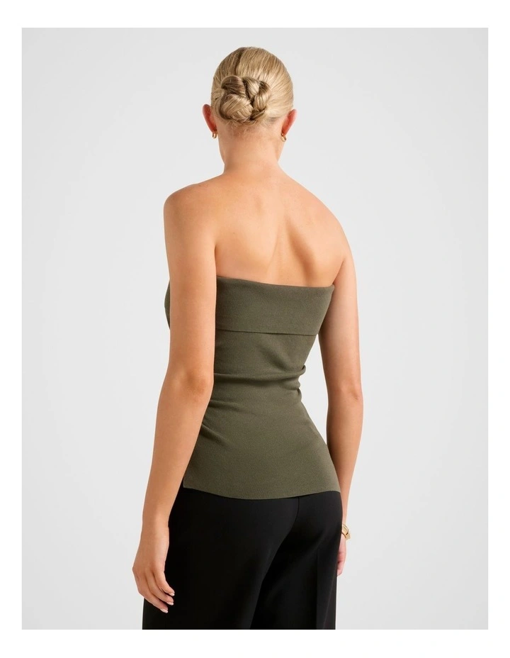 Sofia Asymmetrical Knitted Top in Green image 2