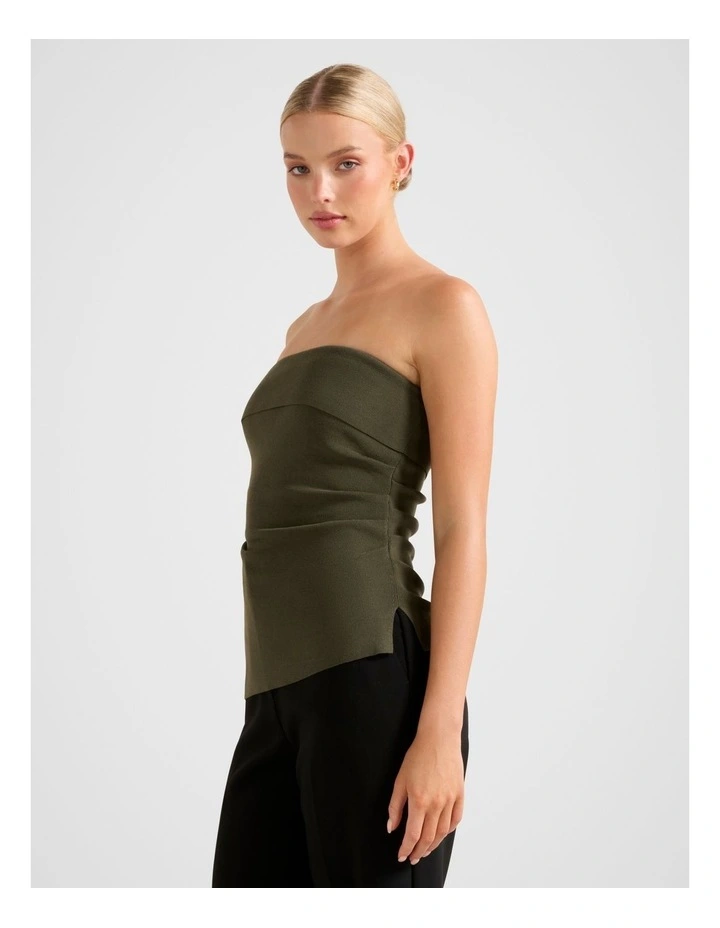 Sofia Asymmetrical Knitted Top in Green image 3
