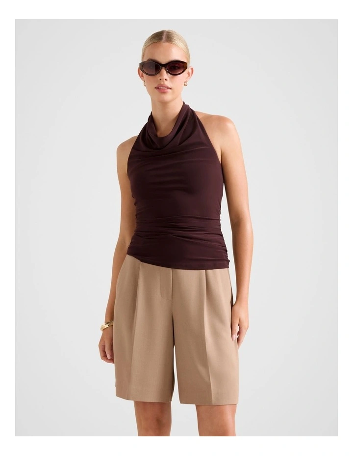 Lucy Cowl Halter Neck Top in Red image 1