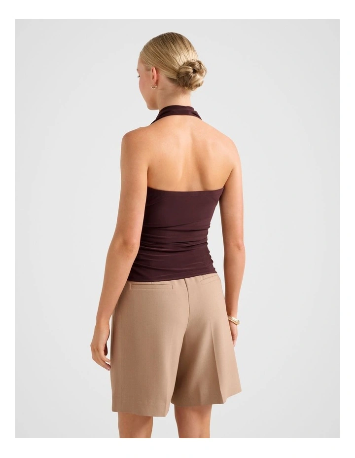 Lucy Cowl Halter Neck Top in Red image 2