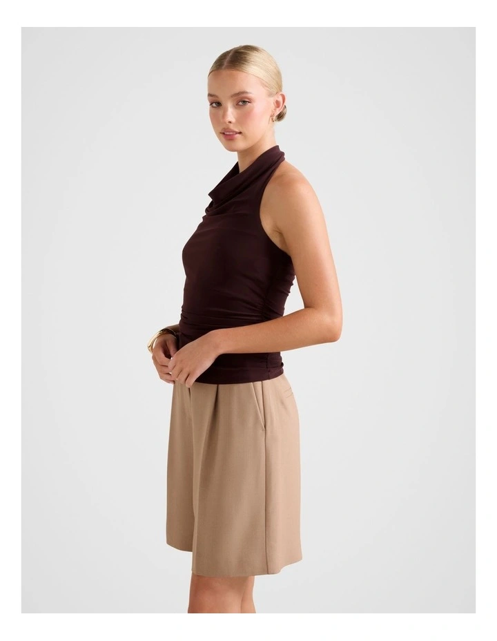 Lucy Cowl Halter Neck Top in Red image 3