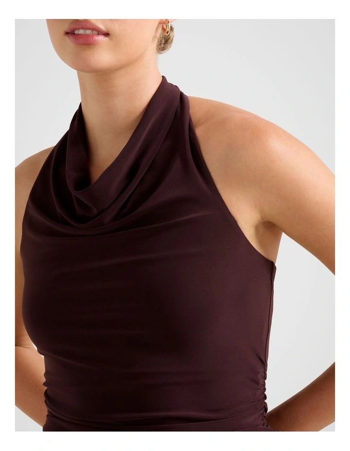Lucy Cowl Halter Neck Top in Red image 4