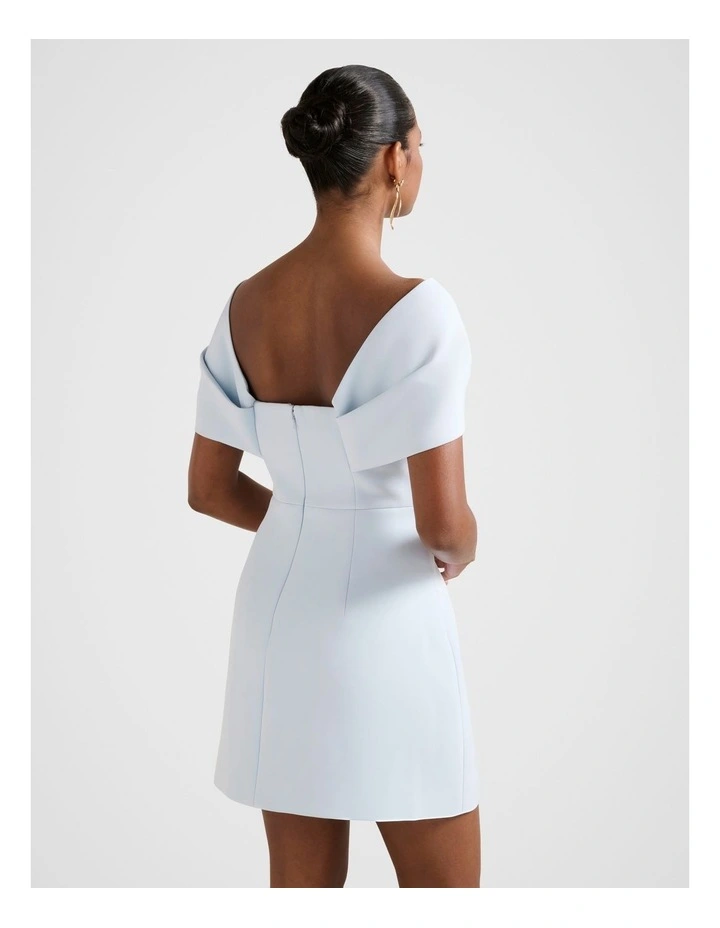Scottie Strapless Bow Mini Dress in Blue image 2