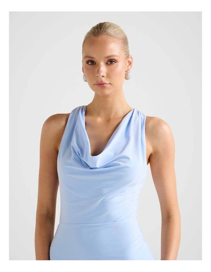 Aliki Cowl Jersey Maxi Dress in Blue image 4