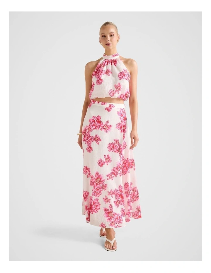 Maisie Halter Neck Tie Up Top in Multi image 5