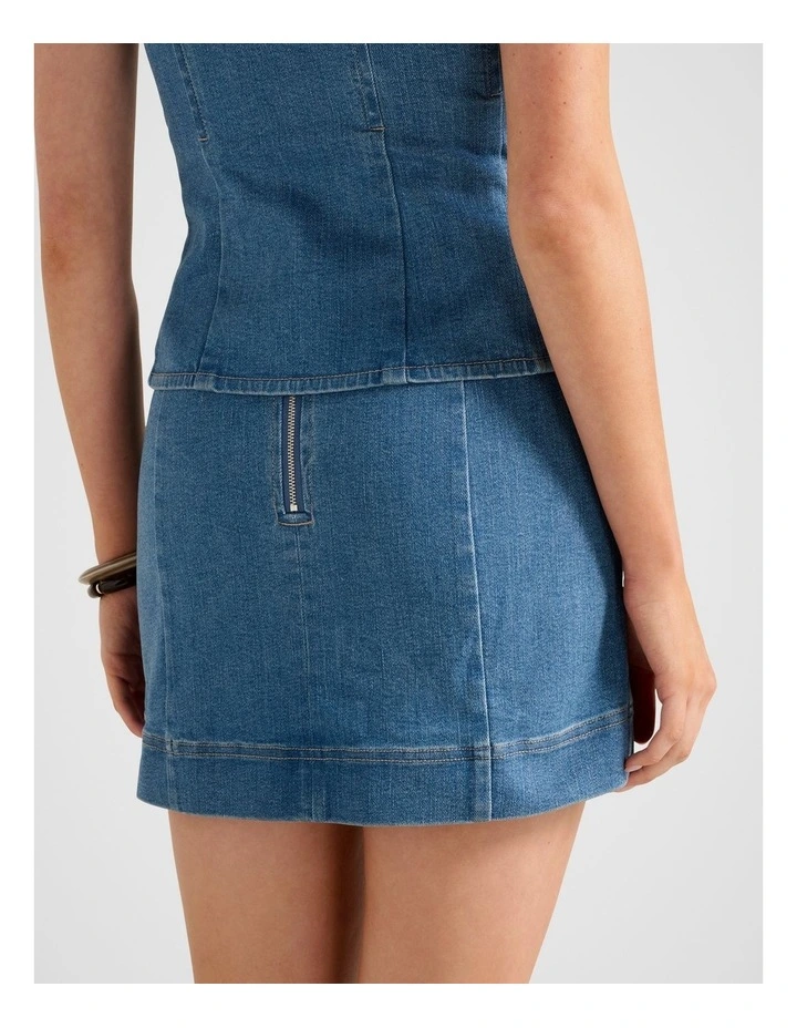 Clarissa Denim Skirt in Blue image 2