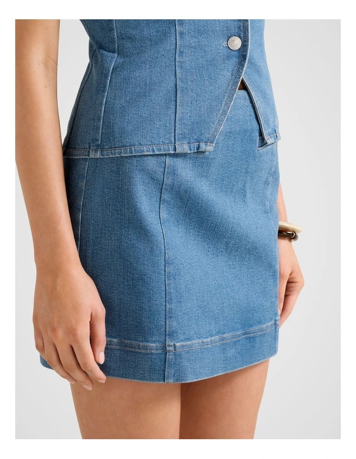 Clarissa Denim Skirt in Blue image 3