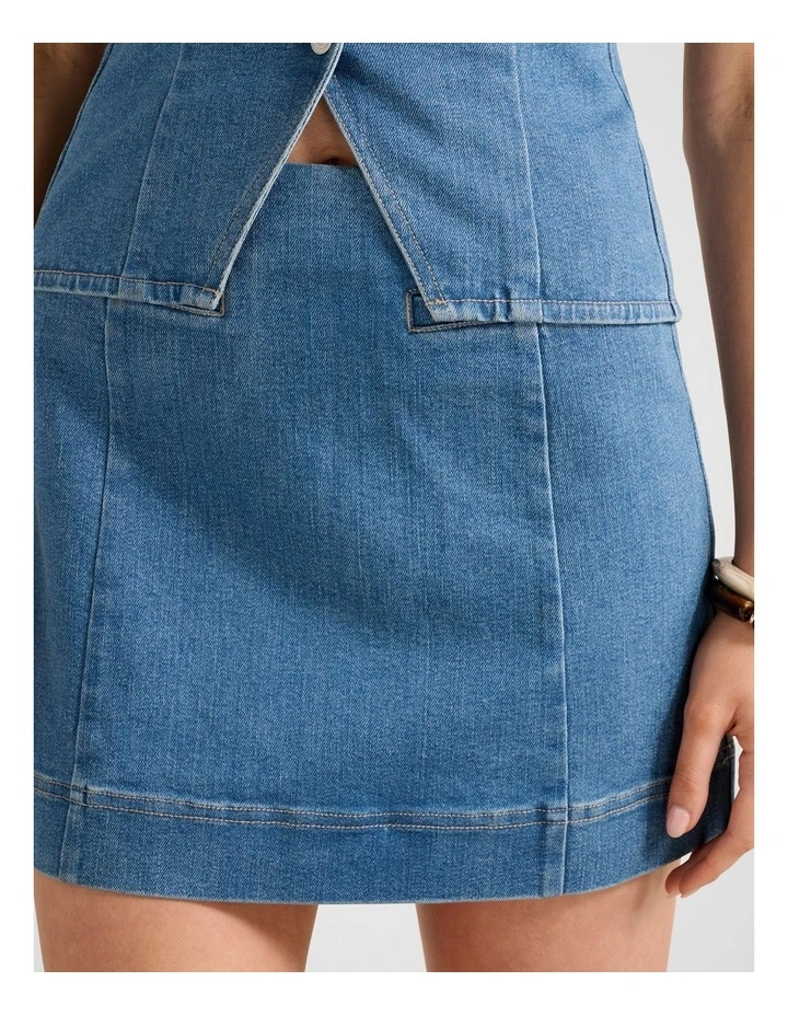 Clarissa Denim Skirt in Blue image 4
