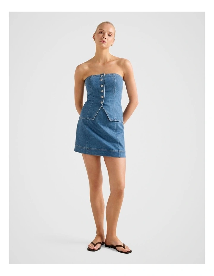 Clarissa Denim Skirt in Blue image 5