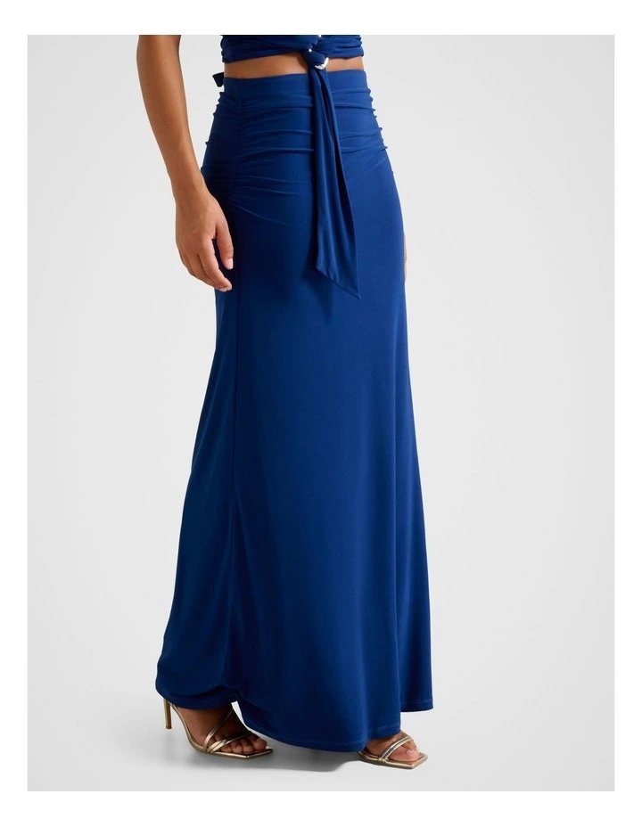 Mimi Flute Maxi Skirt in Blue image 3