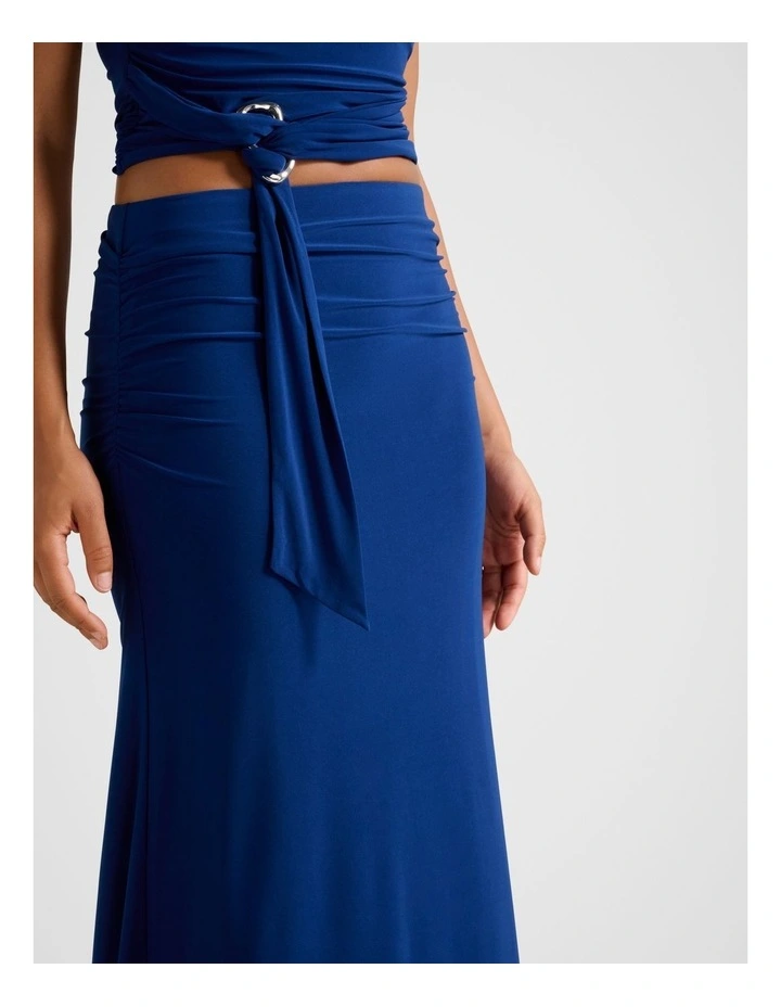 Mimi Flute Maxi Skirt in Blue image 4