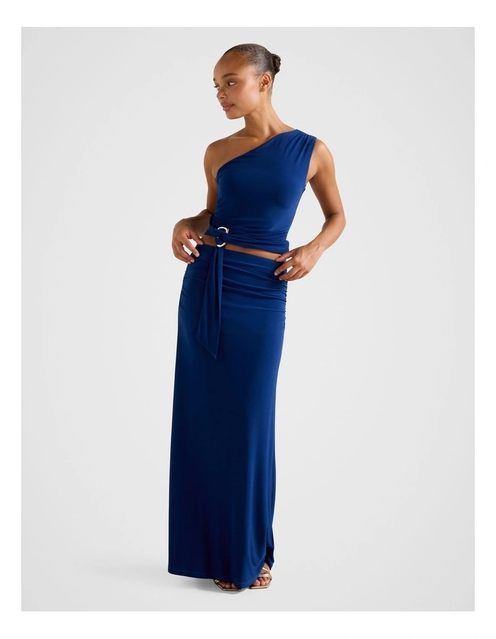 Mimi Flute Maxi Skirt in Blue image 5