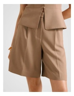 Honey Tailored Bermuda Shorts in Brown