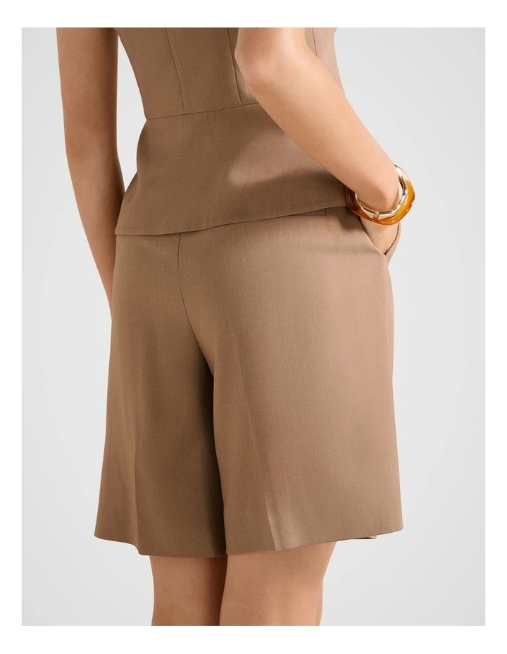 Honey Tailored Bermuda Shorts in Brown image 2
