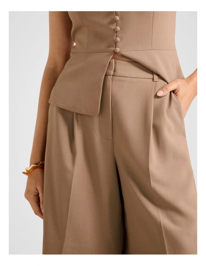 Honey Tailored Bermuda Shorts in Brown image 4