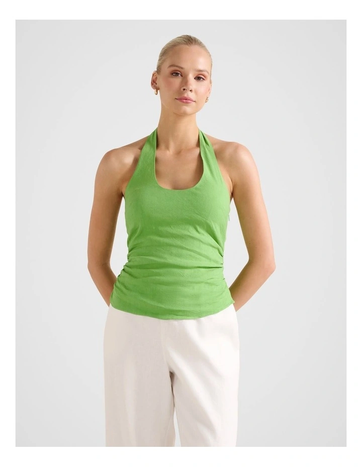 Shelby Halter Neck Top in Green image 1