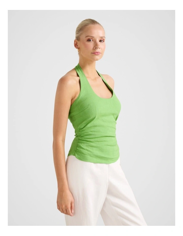 Shelby Halter Neck Top in Green image 3