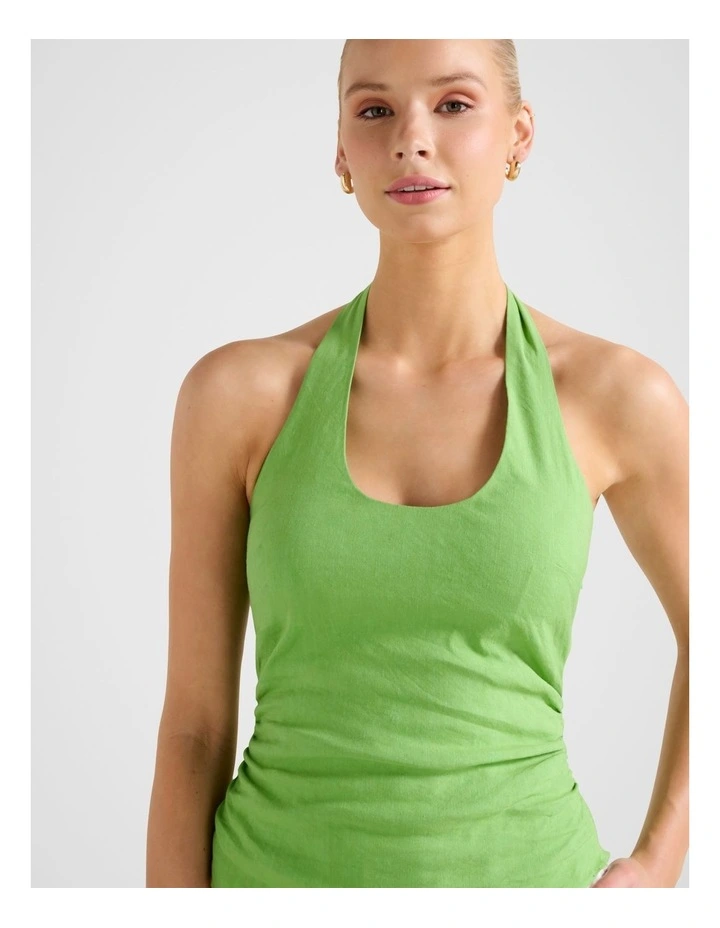 Shelby Halter Neck Top in Green image 4
