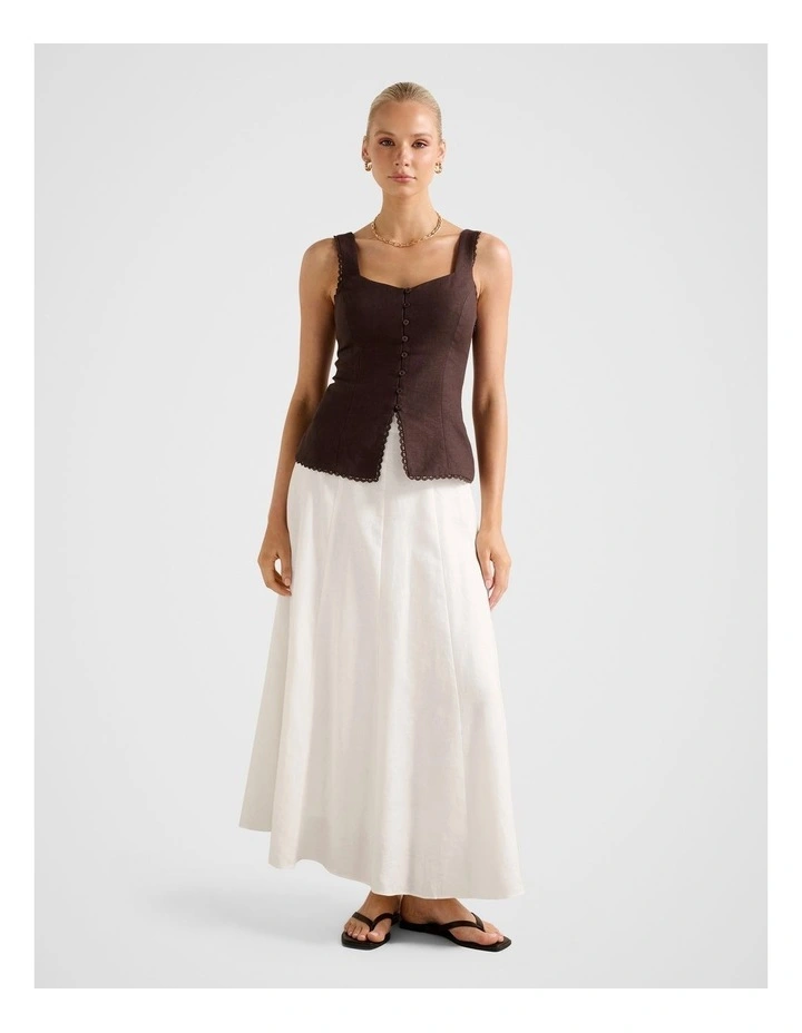 Cinzia Trim Detail Top in Brown image 5
