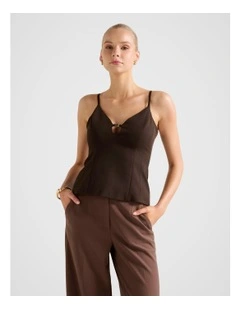 Emery Strappy Top in Chocolate