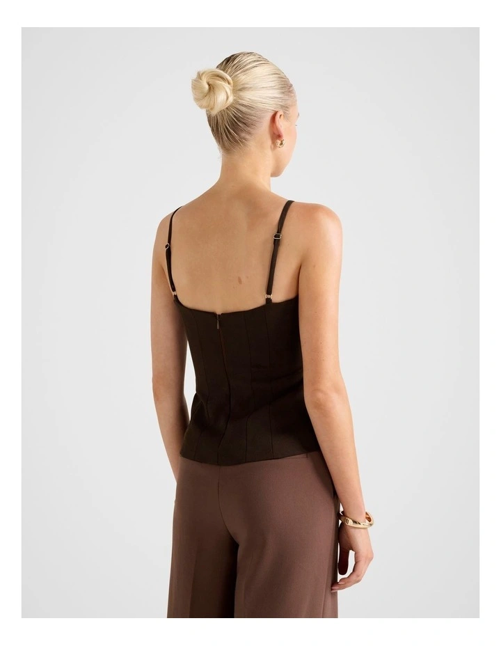 Emery Strappy Top in Chocolate image 2
