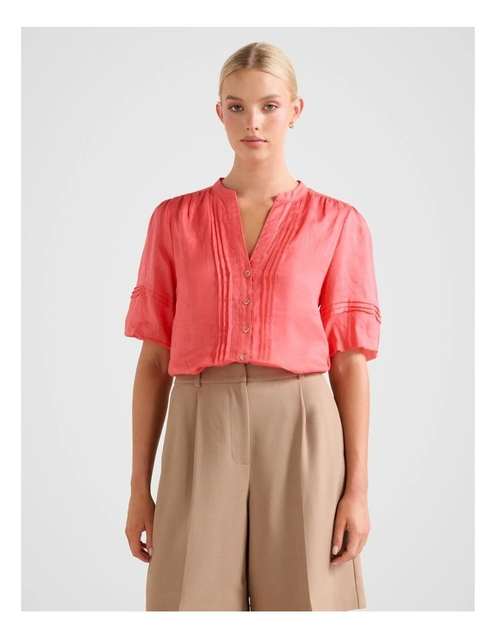 Mariella Pintuck Blouse in Pink image 1