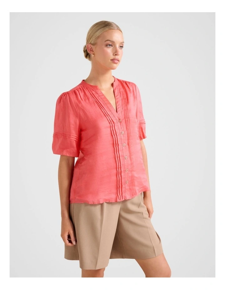 Mariella Pintuck Blouse in Pink image 3
