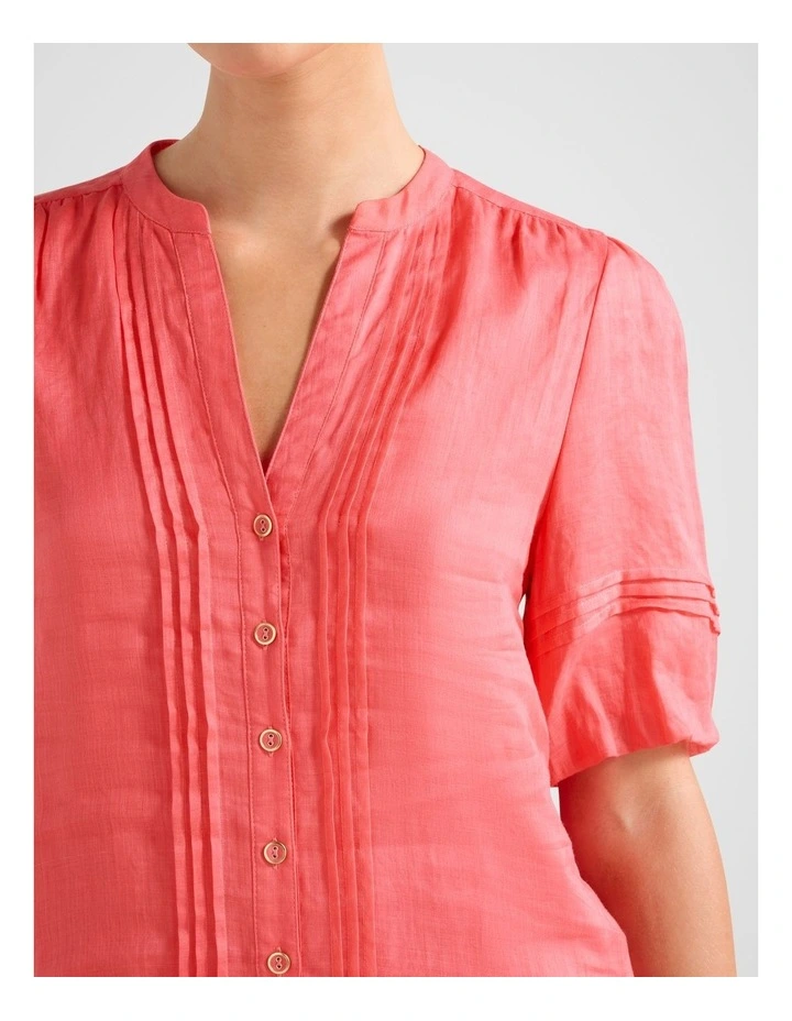 Mariella Pintuck Blouse in Pink image 4