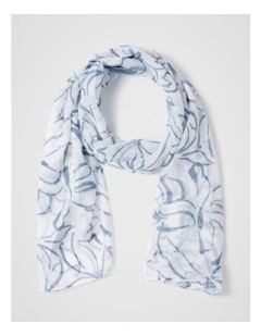 Eden Floral Print Lightweight Scarf in White