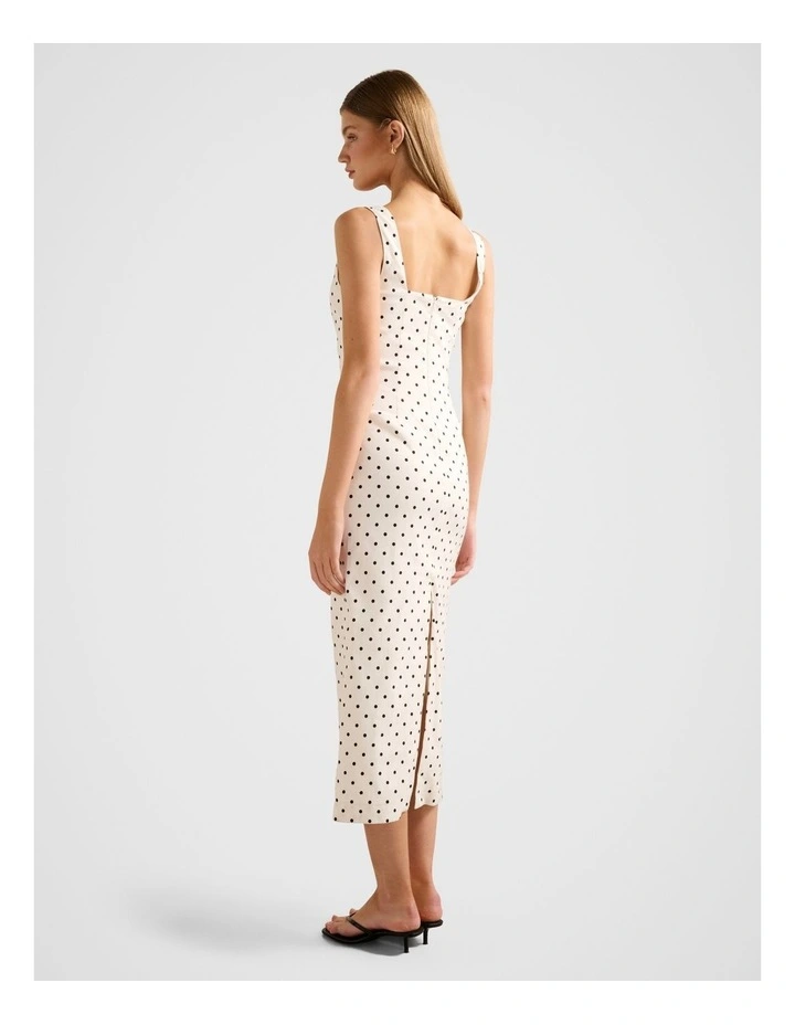 Jana Stretch Linen Midi Dress in White image 2