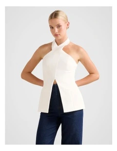 Ruby Cross Neck Top in White