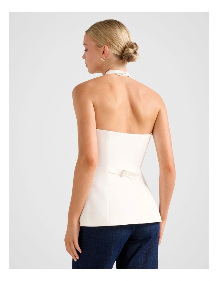 Ruby Cross Neck Top in White image 2