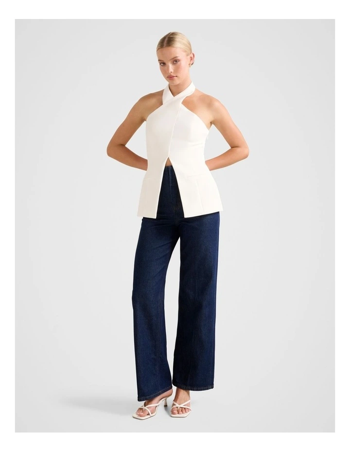 Ruby Cross Neck Top in White image 5
