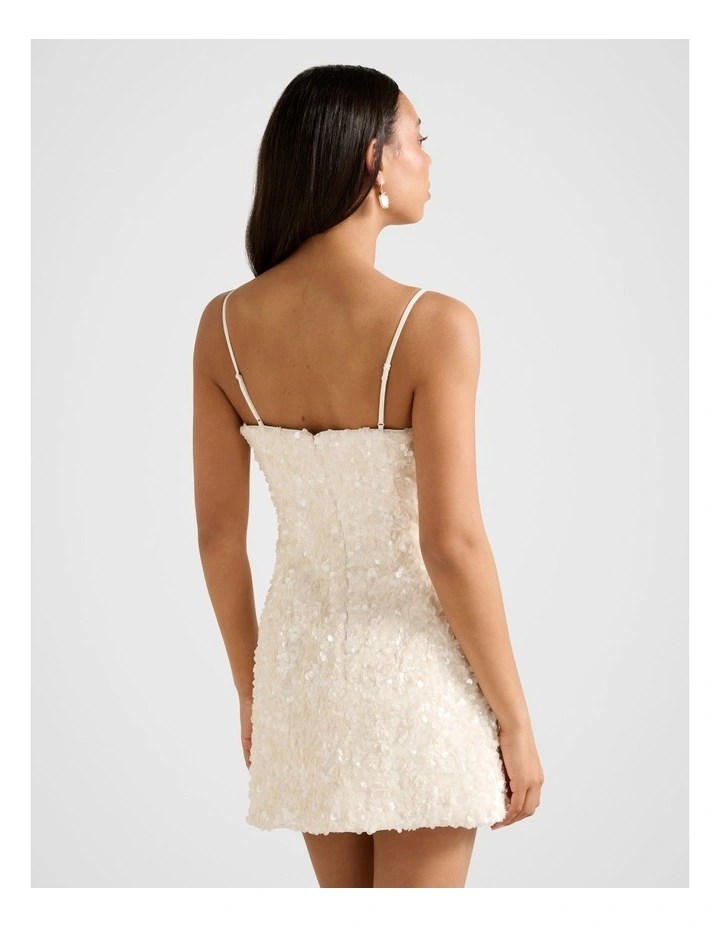 Kirby Sequin Mini Dress in White image 2
