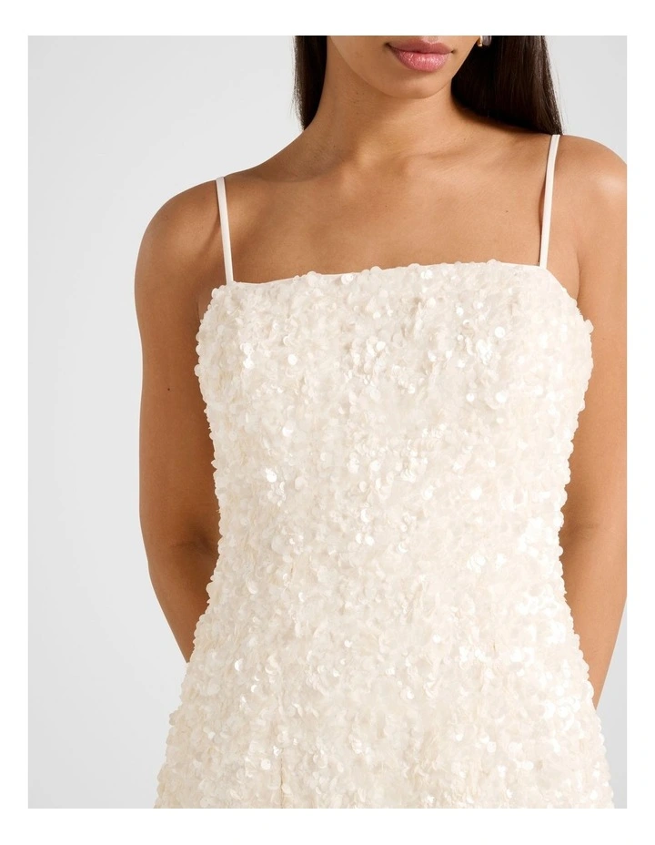 Kirby Sequin Mini Dress in White image 4