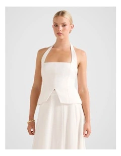 Braylee Halter Neck Top in White