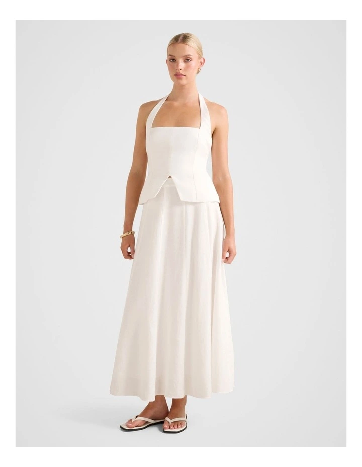 Braylee Halter Neck Top in White image 5