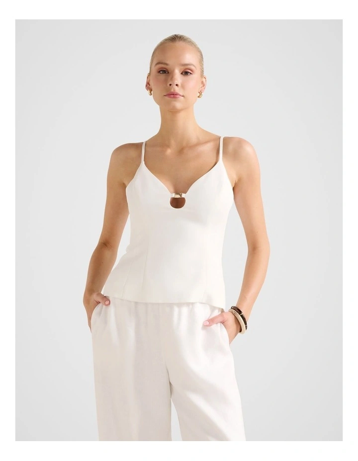 Emery Strappy Top in White image 1