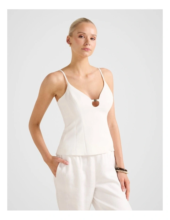 Emery Strappy Top in White image 3