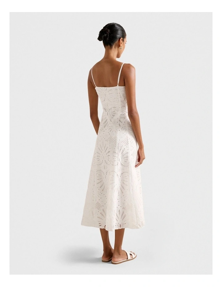 Molly Embroidered Dress in White image 2